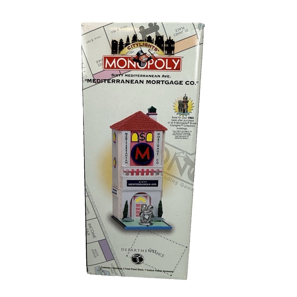 Dept 56 Monopoly Mediterranean Mortgage Co Sixty Mediterranean Ave